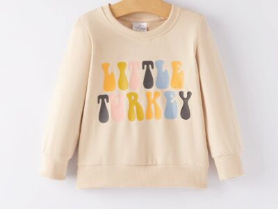 Girls Thanksgiving Letter Print Top