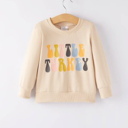 Girls Thanksgiving Letter Print Top
