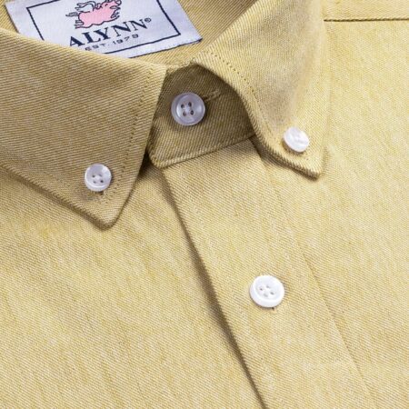 Caden Casual Untuckable Slim Fit Dress Shirt Mustard Alynn