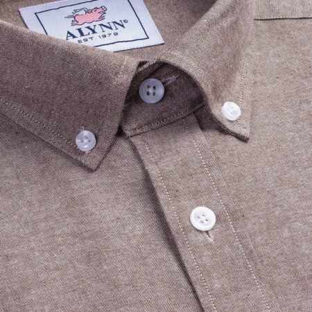 Lucas Casual Untuckable Slim Fit Dress Shirt Brown Alynn