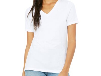 Women's Loose Fitting  Short Sleeve V-Neck Tee