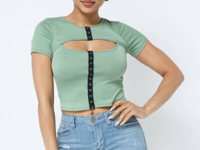 Solid Top With Front Cut Out And Taping Detail Top