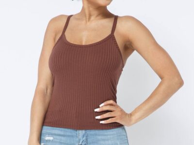Rib Racer Back Sleeveless Tank Top
