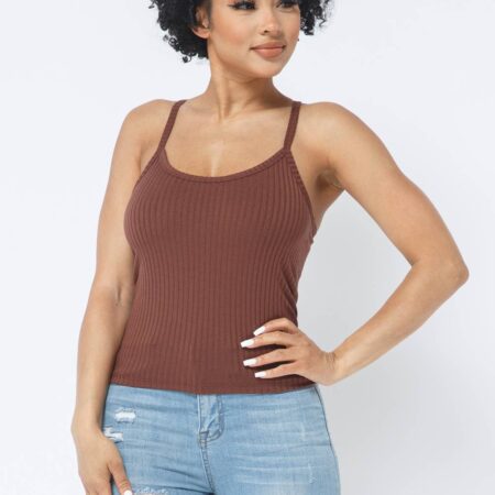 Rib Racer Back Sleeveless Tank Top