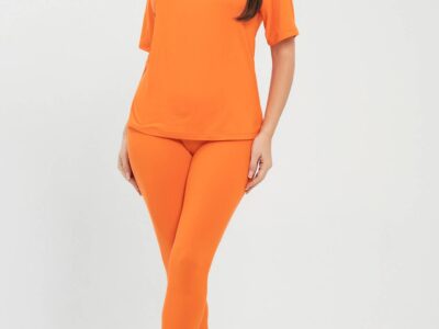 Brushed Dty Round Neck Top Leggings Set