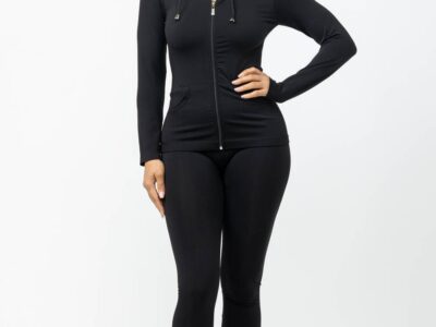 Seamless Zip Up Hoodie Jacket And Leggings Set