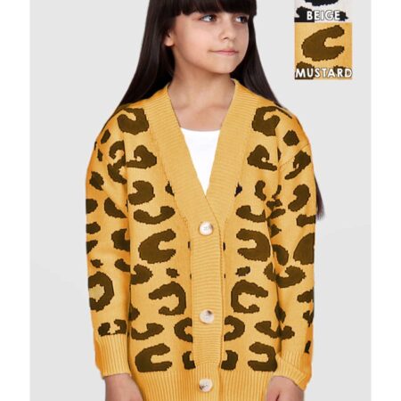 GFJ-21-9875B Girl's Brushed Rib Cardigan Sweater