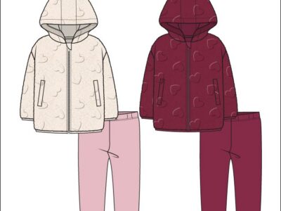 GIRLS EMBOSSED PLUSH HOODIE & FLEECE JOGGER SETS