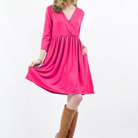 SLEEVE Empire Surplice Shirred TWO-POCKET TUNIC