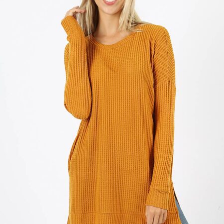 Brushed Thermal Waffle Round Neck Sweater SI-15284