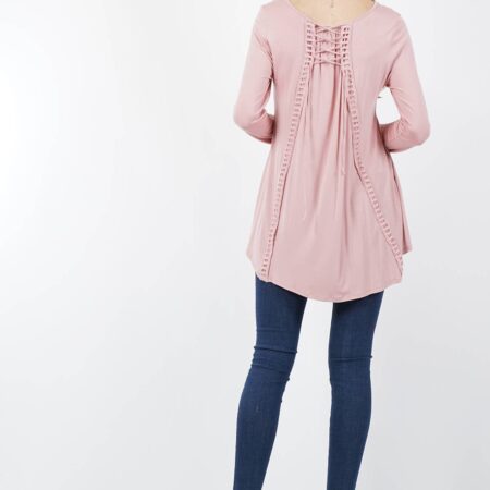SI-3785 Lace-Up Hi-Low Tunic