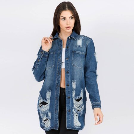 LONG LENGTH DENIM SHIRTS JACKET-RJK3712SI
