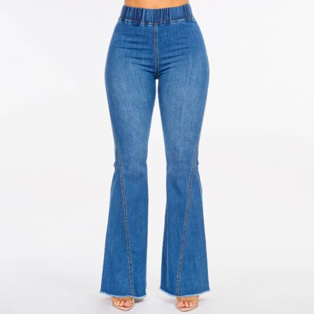 HIGH WAIST CURVY FLARE JEANS-RJB5623
