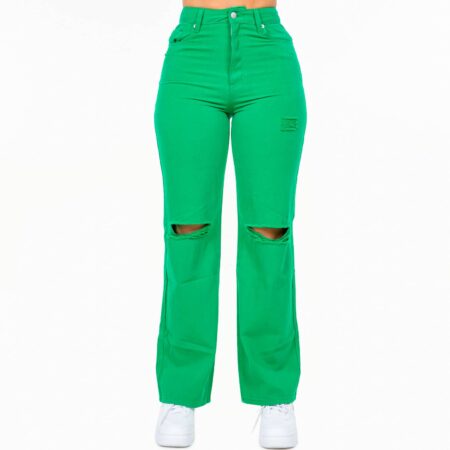 HIGH WAIST STRAIGHT PANTS WITH SLITS-RJH8476