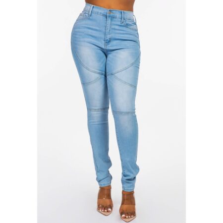 Seamed High Rise Skinny Jean Light Blue DH2023