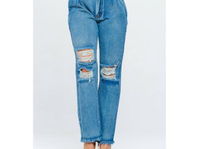 Fringe 90's High Rise Mom Jean Double Waistband Med DH2107