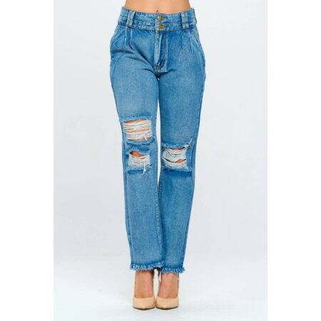 Fringe 90's High Rise Mom Jean Double Waistband Med DH2107