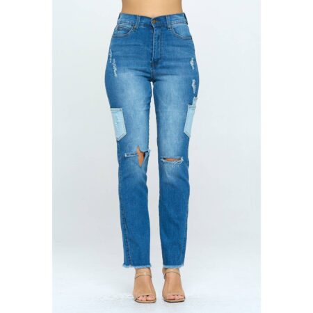 Lucky Girl High Rise Straight Leg Stretch Jean Medium