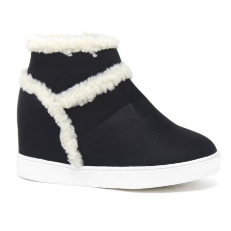 YOKI Girls Sneaker Wedges Faux Fur Cozy Winter Fashion Boots