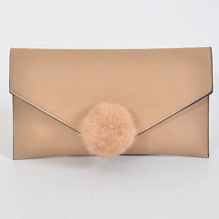 Faux Fur Ball Envelope Inspired Clutch