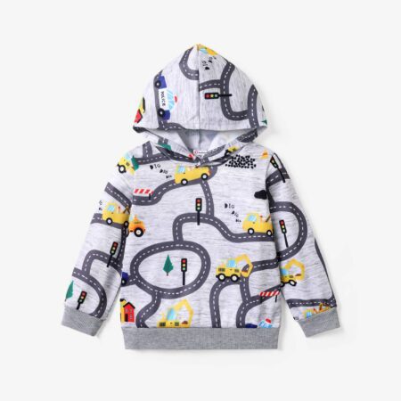 Toddler Boy Road Vehicle Print Sweatshirt