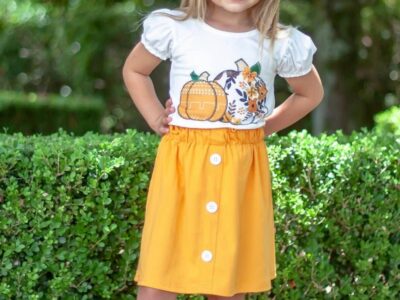 Mustard Pumpkin Skirt Set