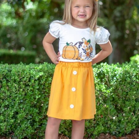 Mustard Pumpkin Skirt Set